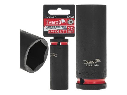 Nástrčná rázová hlavice 6hran dlouhá 1/2" 20mm CR-MO TVARDY, Geko T00211-20