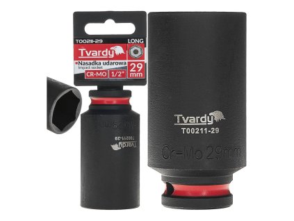 Nástrčná rázová hlavice 6hran dlouhá 1/2" 29mm CR-MO TVARDY, Geko T00211-29