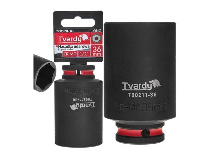 Nástrčná rázová hlavice 6hran dlouhá 1/2" 36mm CR-MO TVARDY, Geko T00211-36