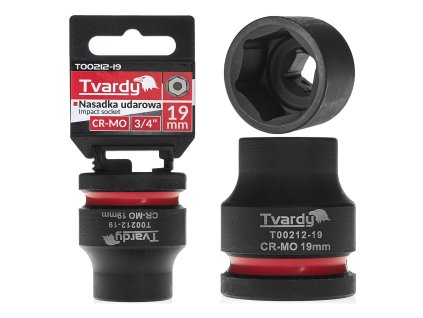 Nástrčná rázová hlavice 6hran 3/4" 19mm CR-MO TVARDY, Geko T00212-19