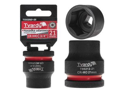 Nástrčná rázová hlavice 6hran 3/4" 21mm CR-MO TVARDY, Geko T00212-21