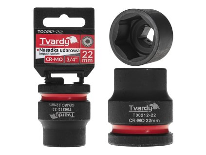Nástrčná rázová hlavice 6hran 3/4" 22mm CR-MO TVARDY, Geko T00212-22