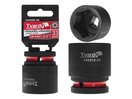 Nástrčná rázová hlavice 6hran 3/4" 33mm CR-MO TVARDY, Geko T00212-33