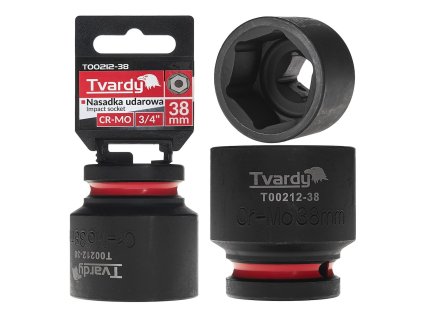 Nástrčná rázová hlavice 6hran 3/4" 38mm CR-MO TVARDY, Geko T00212-38