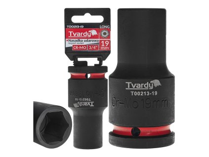 Nástrčná rázová hlavice 6hran dlouhá 3/4" 19mm CR-MO TVARDY, Geko T00213-19