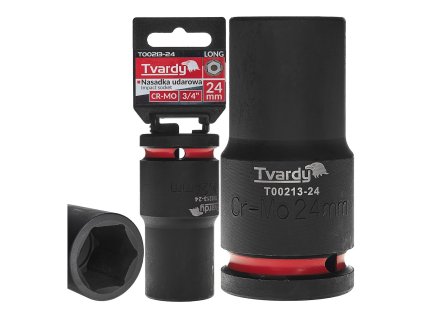 Nástrčná rázová hlavice 6hran dlouhá 3/4" 24mm CR-MO TVARDY, Geko T00213-24