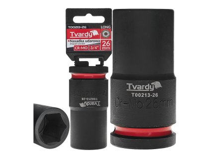 Nástrčná rázová hlavice 6hran dlouhá 3/4" 26mm CR-MO TVARDY, Geko T00213-26