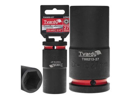 Nástrčná rázová hlavice 6hran dlouhá 3/4" 27mm CR-MO TVARDY, Geko T00213-27