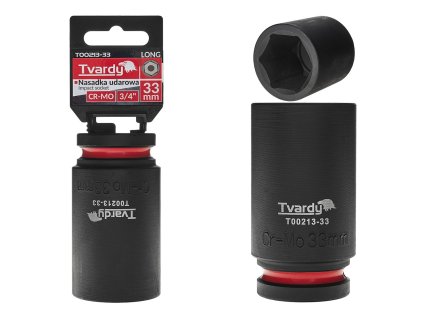 Nástrčná rázová hlavice 6hran dlouhá 3/4" 33mm CR-MO TVARDY, Geko T00213-33