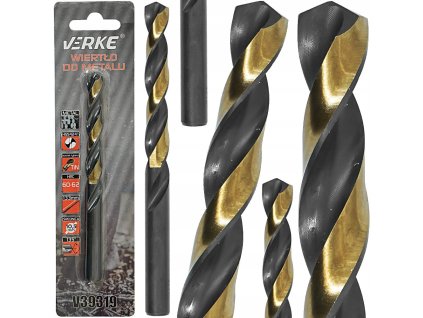 Vrták do kovu HSS s titanovým povlakem 10,5 mm, Verke V39319