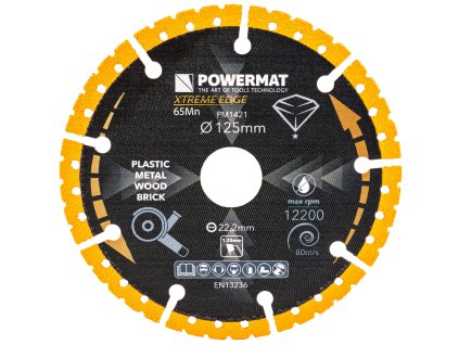 Řezný diamantový kotouč 125mm PM-TDCS-1252T, Povermat PM1421
