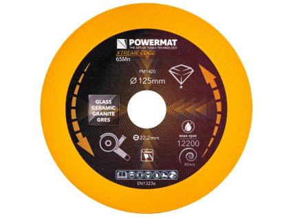 Řezný diamantový kotouč na sklo 125mm PM-TDCS-1251T, Povermat PM1420