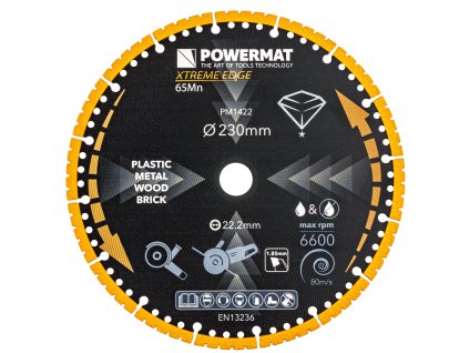 Řezný diamantový kotouč 230mm PM-TDCS-2301T, Povermat PM1422