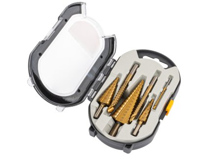 Stupňovité kuželové vrtáky HSS 4–32mm PM-ZWSF-6T, sada 6ks, Powermat PM1458