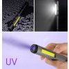Hliníková mini svítilna 400 lm + 120 lm, 800 mAh s laserem a UV světlem, Verke V87553 4