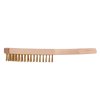 Kartáč ocelový pomosazený, 4 řady, dřevěný, Geko G00731
