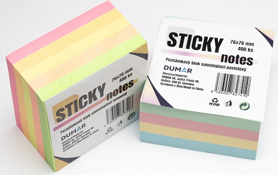 Poznámkový blok samolepiaci neon + pastel