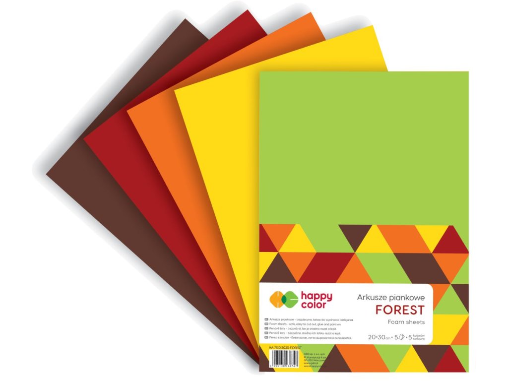 HAPPY COLOR MOOSGUMMI listy penové A4 5l 5far FOREST
