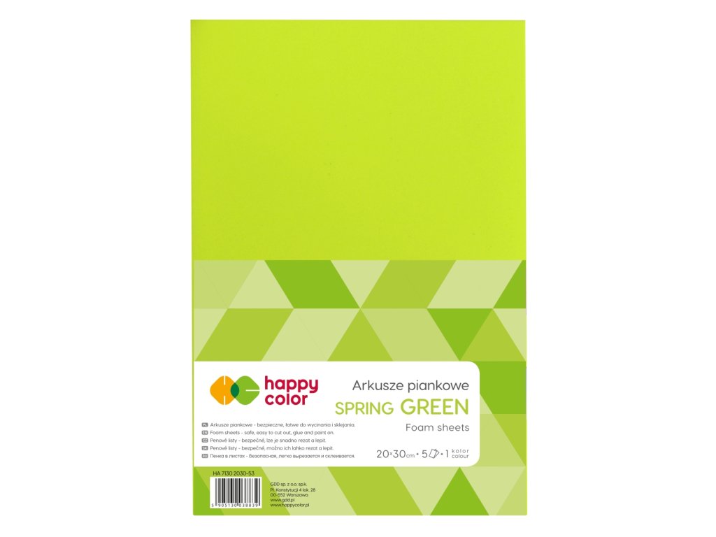 HAPPY COLOR MOOSGUMMI listy penové A4 5l SPRING GREEN