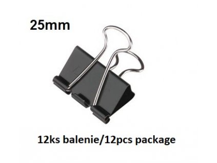 Binder klipy 25mm (12ks balenie)