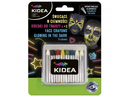 Kidea pastelky na tvár 6+2 svietiace (D)