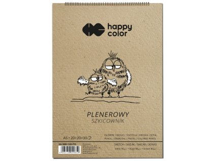 HAPPY COLOR skicár A5 80/90g/m2 70l 3far biel/čier/hned