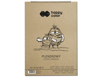 HAPPY COLOR skicár A4 80/90g/m2 70l 3far biel/čier/hned