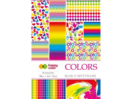 HAPPY COLOR papier A4 80g/m2 15listov 26 vzorov COLORS