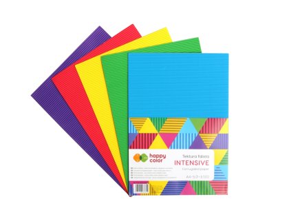 HAPPY COLOR lepenka vlnitá A4 5l 5 farieb INTENSIVE