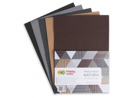HAPPY COLOR lepenka vlnitá A4 5l 5 farieb NATURE