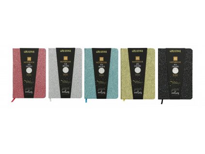 Notes A5 96list linajkovaný glitter (E) 52946