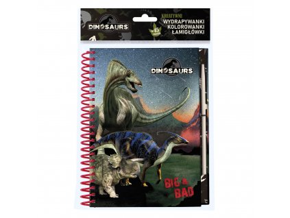 Dinosaurus (D) kreatívny notes s omaľovánkami