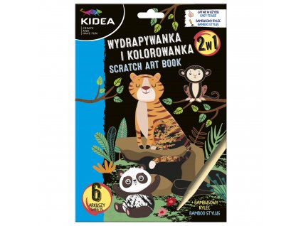 Kidea vyškrabovacie obrázky 2v1 Zvieratká (D)