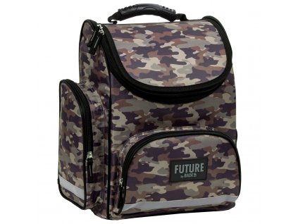 Kamufláž (D) školská taška hnedá