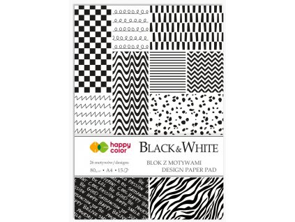 HAPPY COLOR papier A4 80g/m2 15l 26 vzorov BLACK&WHITE