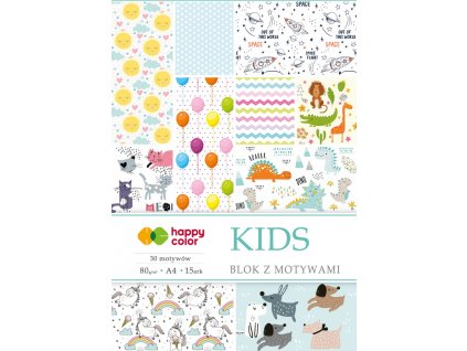 HAPPY COLOR papier A4 80g/m2 15listov 30 vzorov KIDS