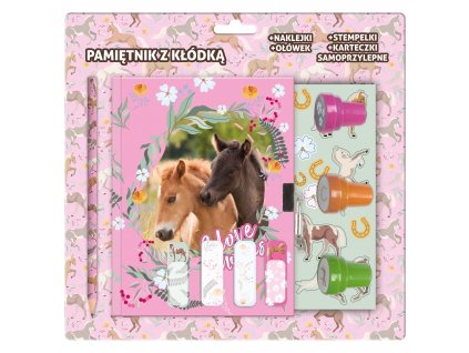 Koník (D) diár so zámkom + doplnky Duo