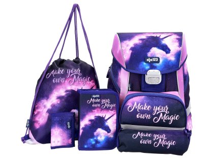 ABC123 Jednorožec MAGIC školská taška - set 5ks