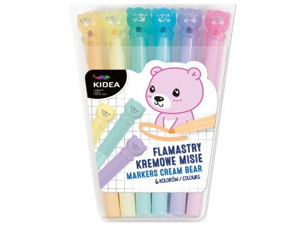 Kidea popisovače 6ks Macíky krémové (D)