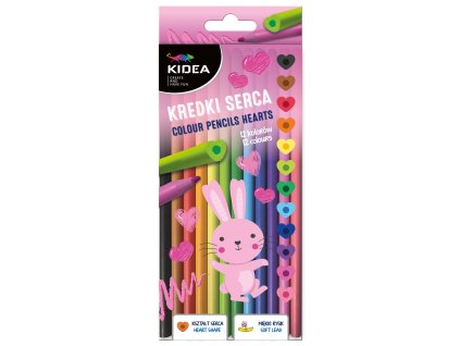 Kidea pastelky 12ks v tvare srdca (D)