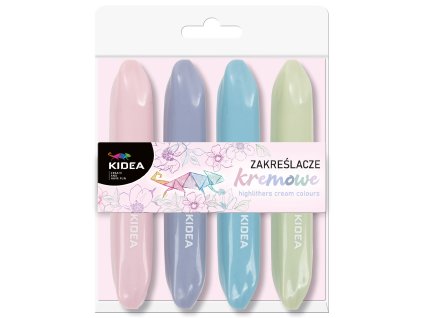 Kidea zvýrazňovače 4ks krémové (D)