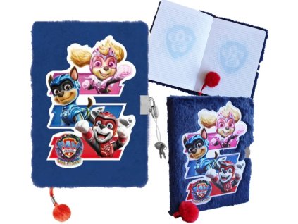 Paw Patrol Trio 3D diár so zámkom plyš A5 (P)