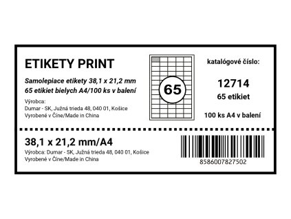Etikety print 38,1 x 21,2 mm A4/100ks