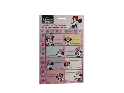 Minnie Mouse Dots (LG) štítky na zošit + nálepky
