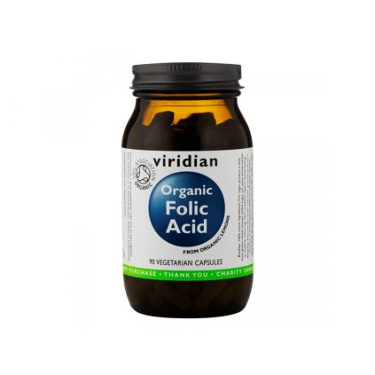 Viridian - Organic Folic Acid, 90 kapslí (expirace 9/2020)