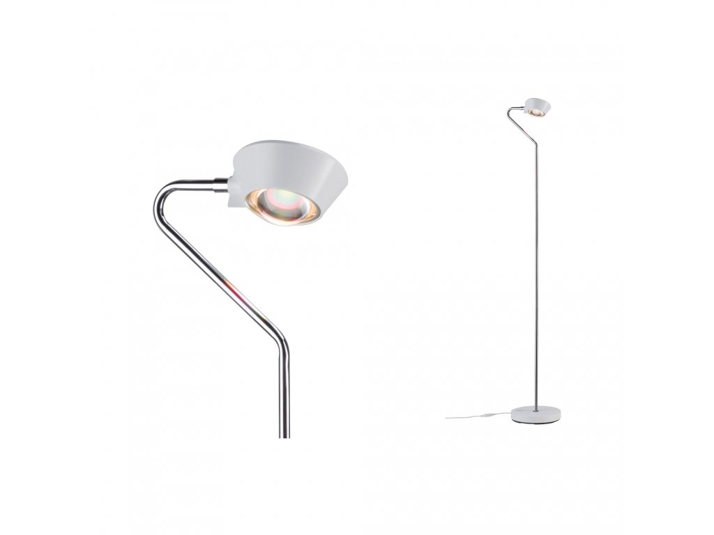 PAULMANN  - LED stojací lampa  Ramos 13W bílá mat/chrom nožní stmívač, P 70920