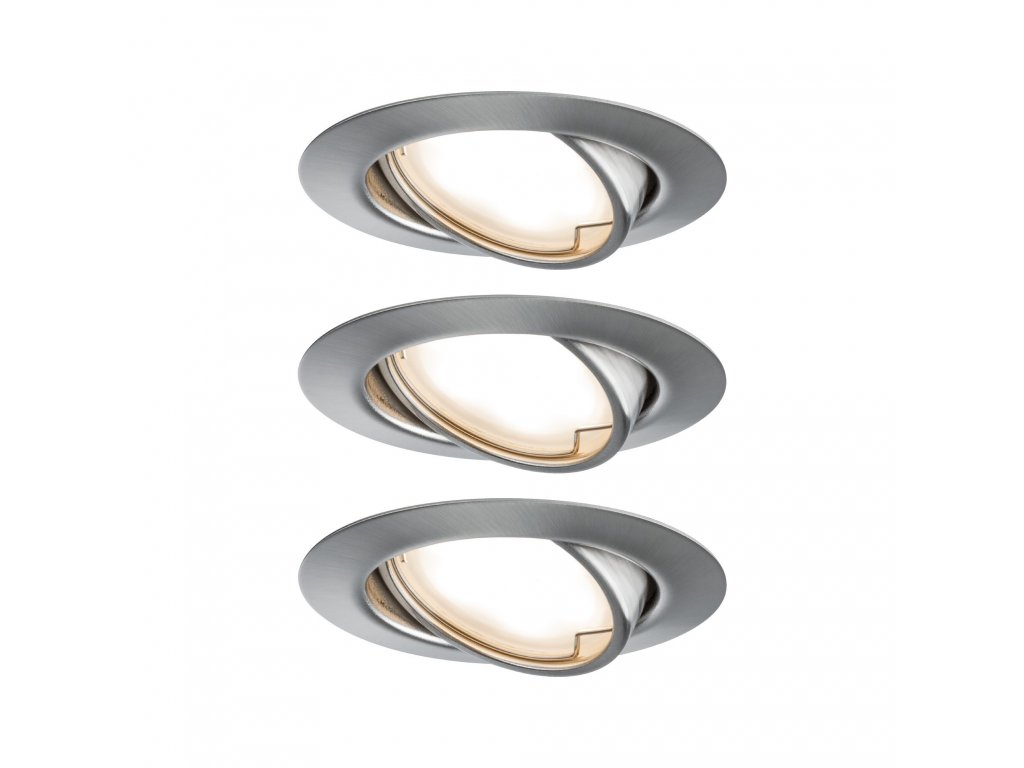 PAULMANN - Vestavné svítidlo LED Base kruhové 3x5W kov kartáčovaný nastavitelné, P 93421
