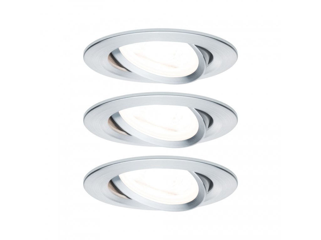 PAULMANN - Vestavné svítidlo LED Nova kruhové 3x6,5W GU10 hliník broušený nastavitelné, P 93433