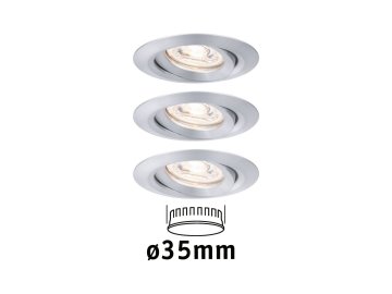 PAULMANN - LED vestavné svítidlo Nova mini výklopné 3x4W 2.700K hliník, P 94297