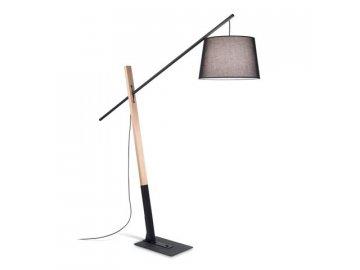 IDEAL LUX - EMINENT elegantní stojací lampa PT1 černá a dřevo 207599